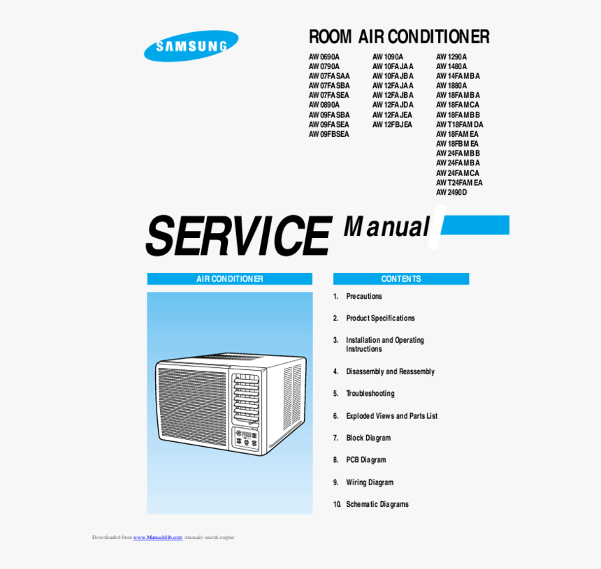 Samsung Air Conditioner Service Manual, HD Png Download, Free Download