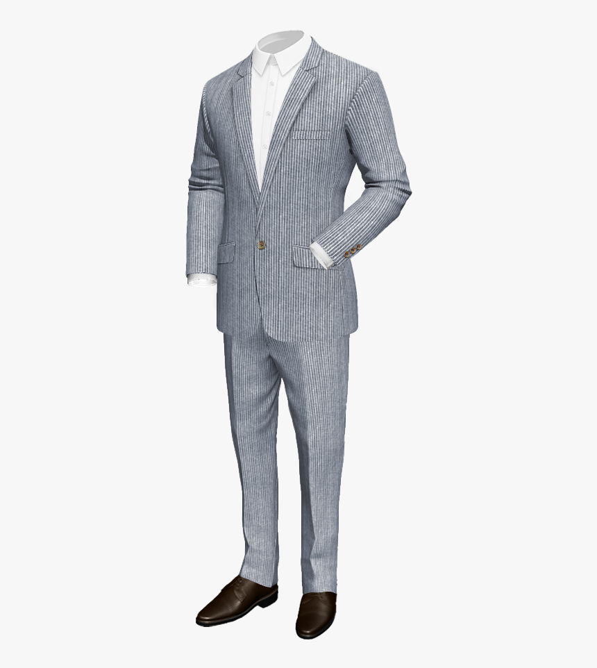 Blue Striped Linen Suit - New 3 Piece Suits, HD Png Download, Free Download