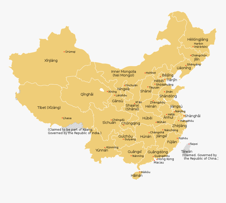 China Map In Pinyin, HD Png Download, Free Download