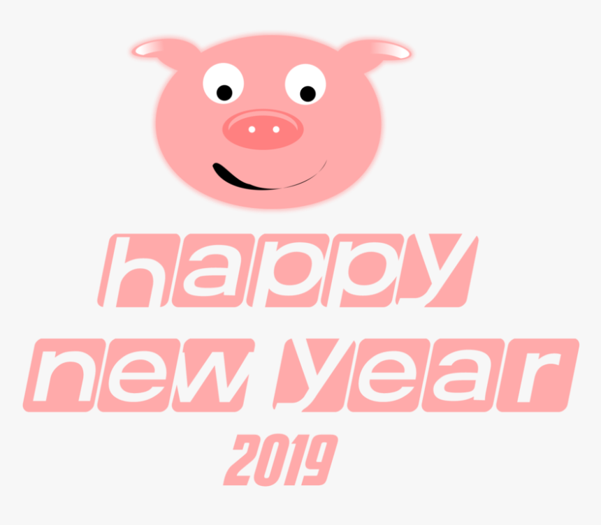 Funny Happy New Year Png - Pig New Year 2019 Png, Transparent Png, Free Download