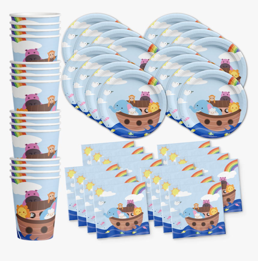 Noahs Ark Birthday Party Tableware Kit For 16 Guests, HD Png Download, Free Download