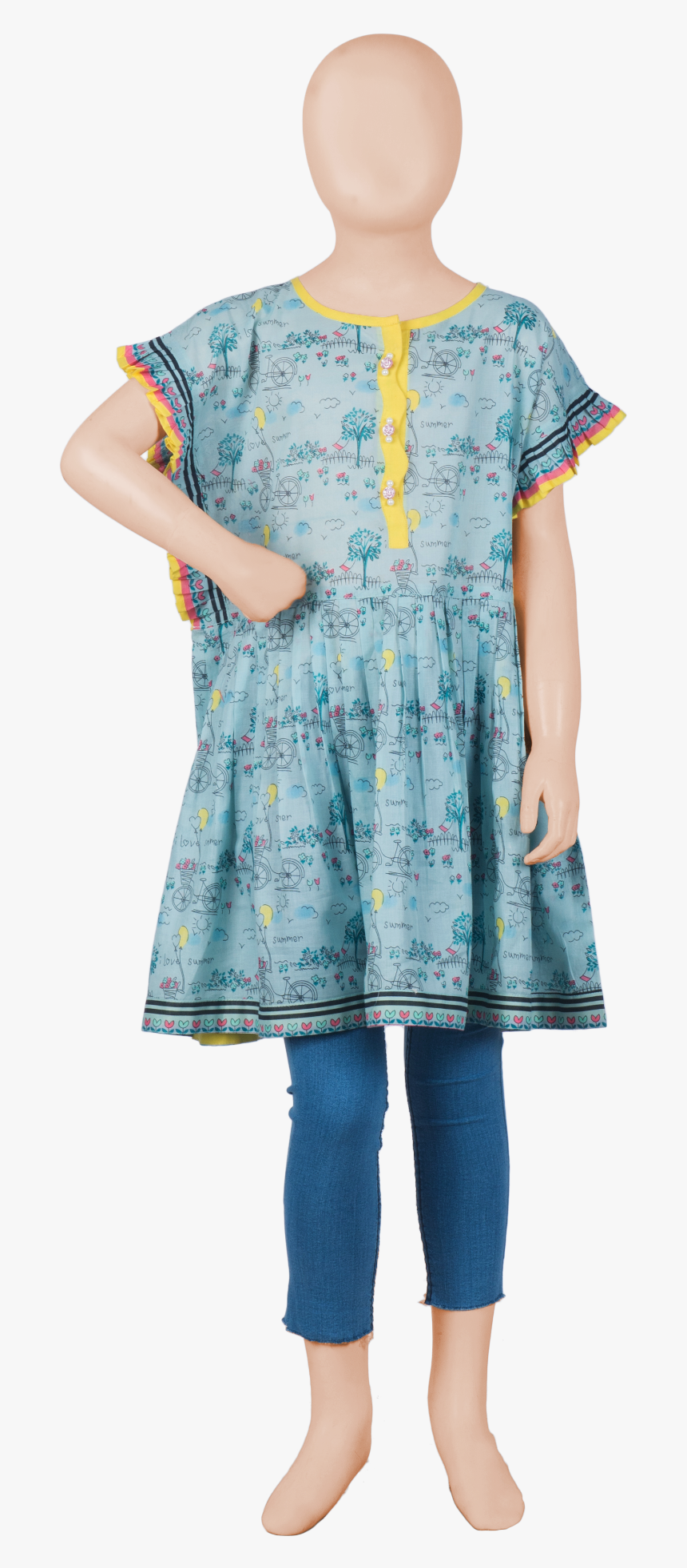 Kaa-01046 Printed Kurti - Plaid, HD Png Download, Free Download