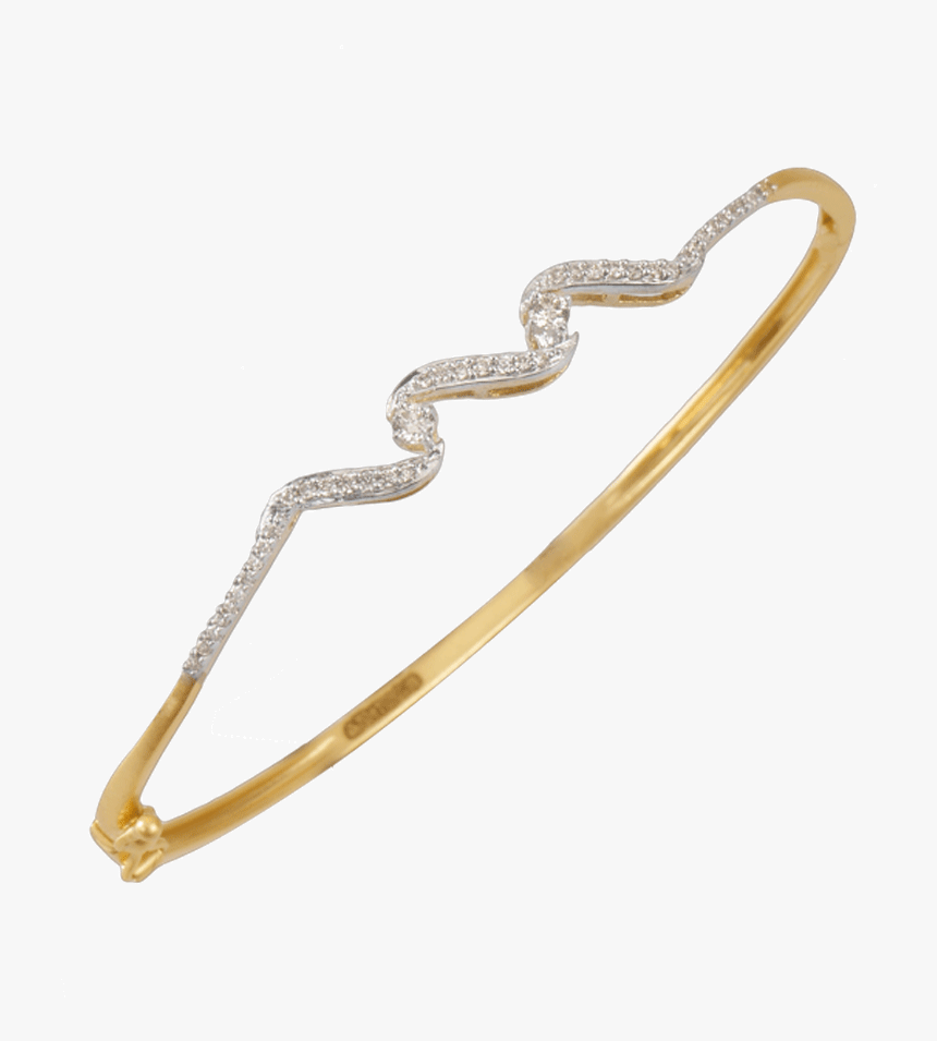 18kt Yellow Gold And Diamond Bangle For Women - Pc Chandra Dimond Bracelet, HD Png Download, Free Download