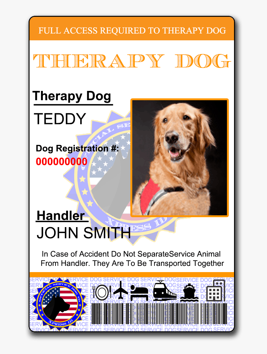 Emotional Support Dog Card, HD Png Download, Free Download