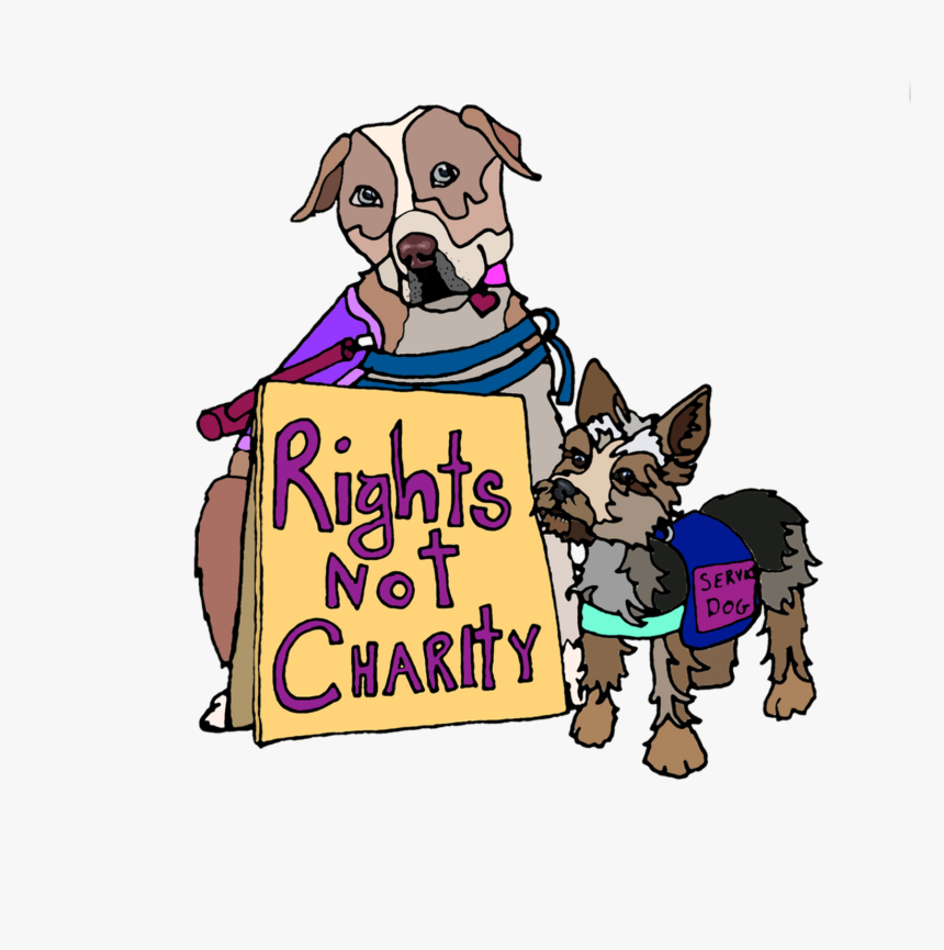 The Image Shows Two Service Dogs Accompanied By A Sign - Cartoon, HD Png Download, Free Download