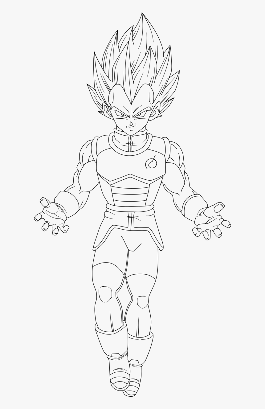 Transparent Goku And Vegeta Png - Vegeta Blue Line Drawing, Png Download, Free Download