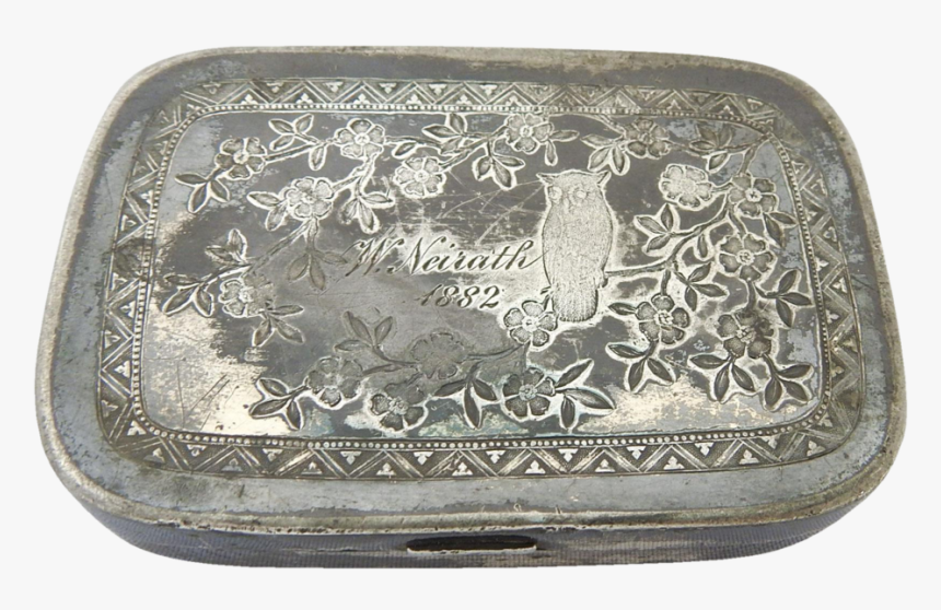 Antique Victorian Silver Plate Box With Owl - Carving, HD Png Download, Free Download