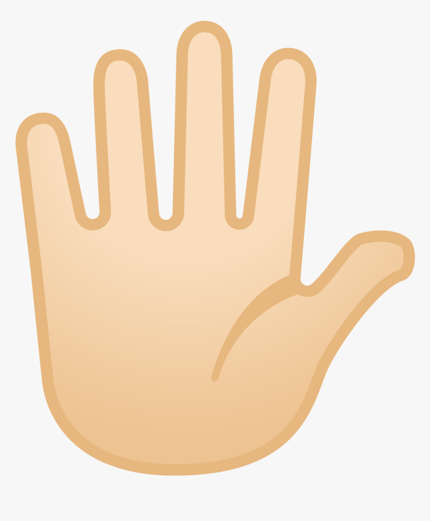 Hand With Fingers Splayed Light Skin Tone Icon - Illustration, HD Png Download, Free Download