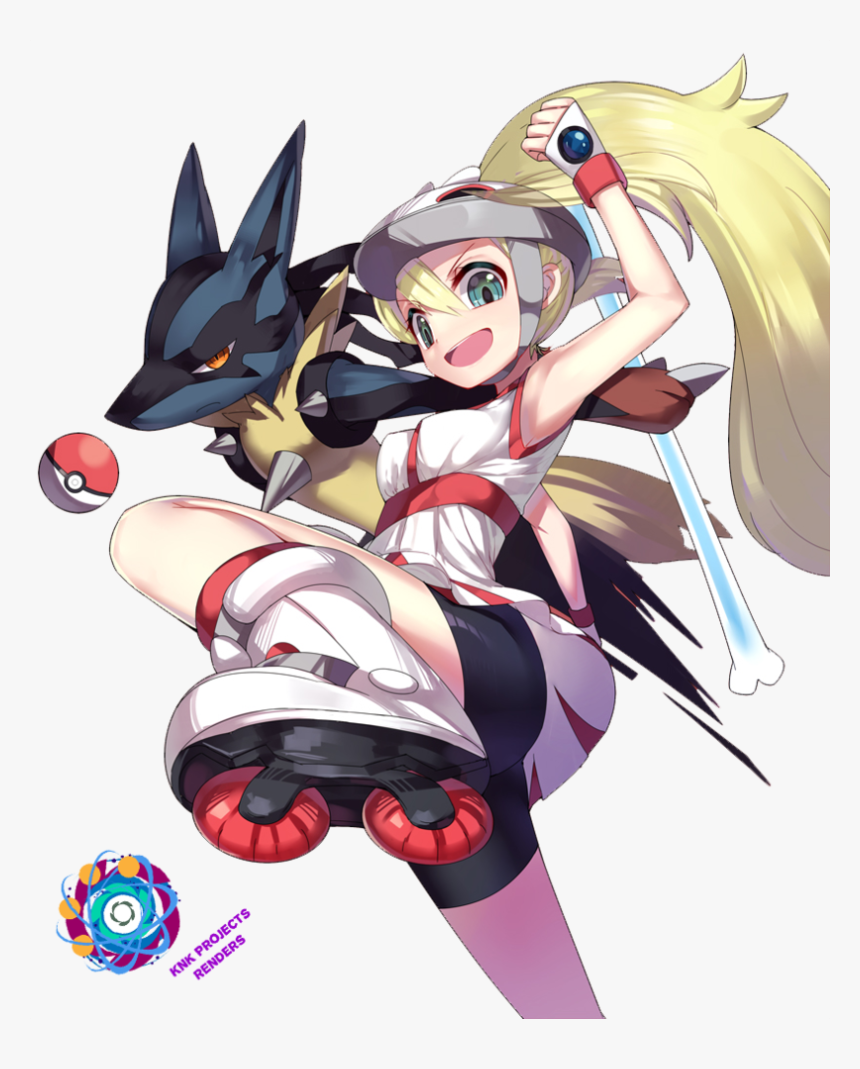 Korrina W/ Mega Lucario ~knightkeb - Cartoon, HD Png Download, Free Download