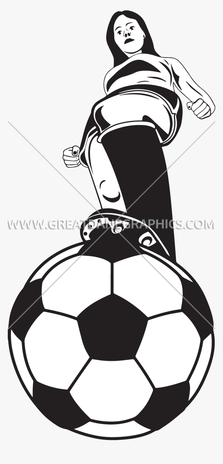 Football Stance Clipart Png Free Library Girl Soccer - Soccer Ball Vector Flat, Transparent Png, Free Download