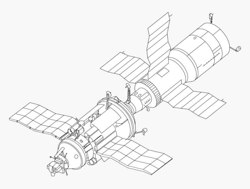 Salyut 7 With Soyuz Spacecraft, HD Png Download, Free Download