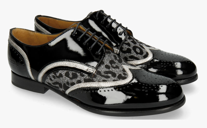 Derby Shoes Sally 15 Patent Black Nappa Aztek Silver - Melvin & Hamilton, HD Png Download, Free Download