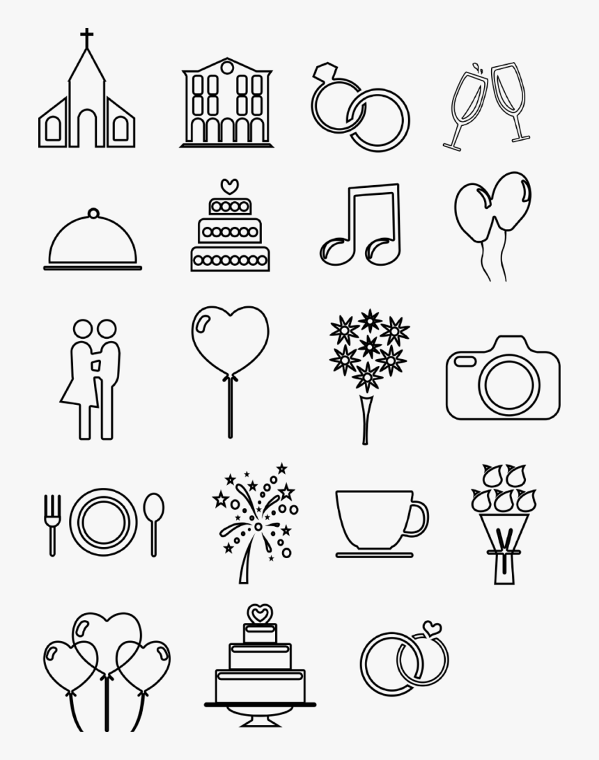 Wedding Timeline Icons Transparent Png, Png Download, Free Download