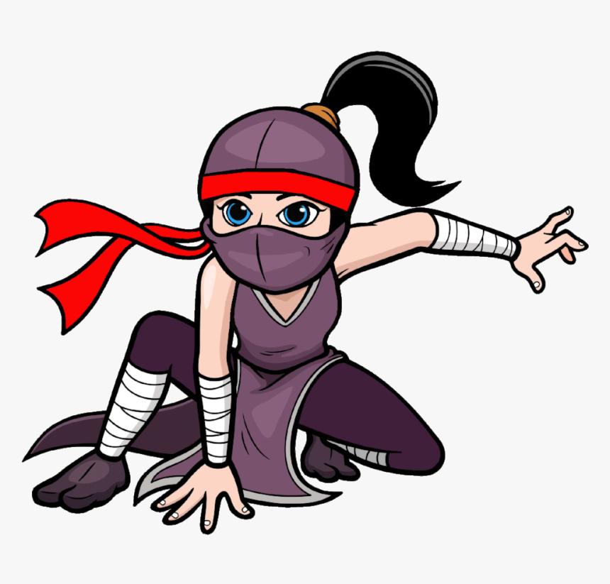 Transparent Cartoon Ninja Png - Female Ninja Clipart, Png Download, Free Download