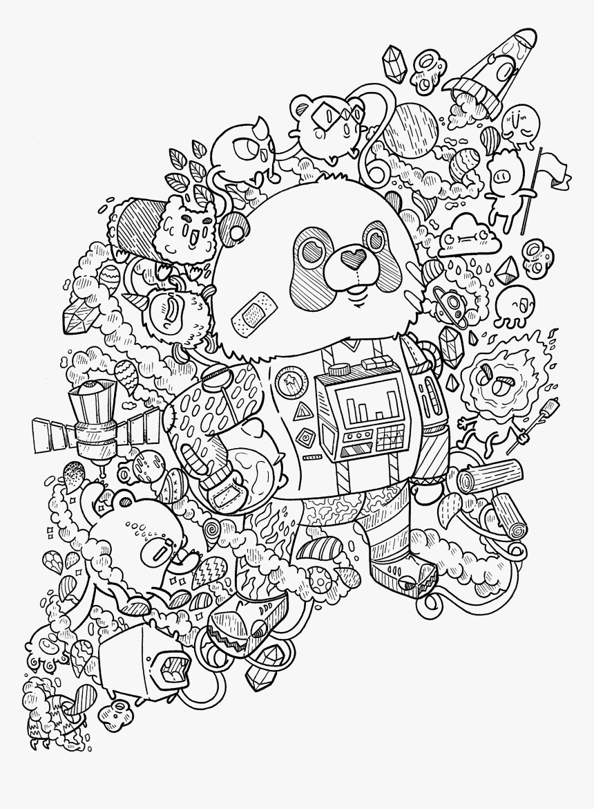 Transparent Space Clipart Black And White - Ausmalbilder Doodle, HD Png Download, Free Download