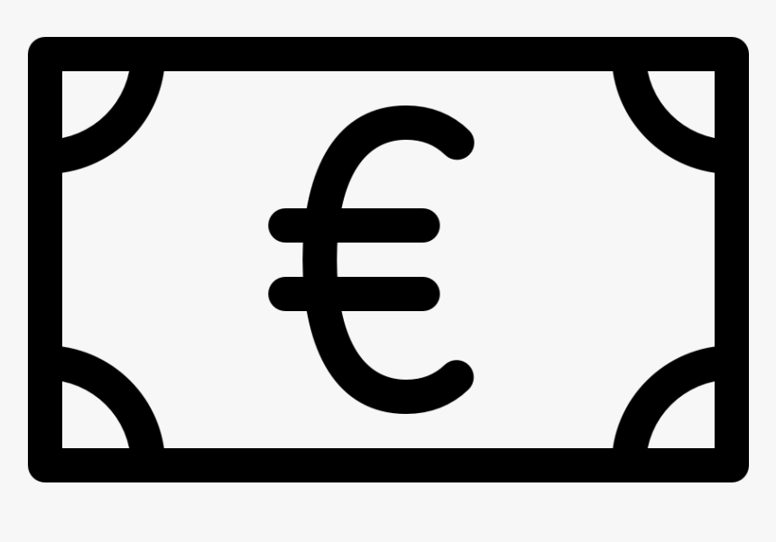 Money Note Euro Simple Dollar Bill Drawing- - Simple Dollar Drawing, HD Png Download, Free Download