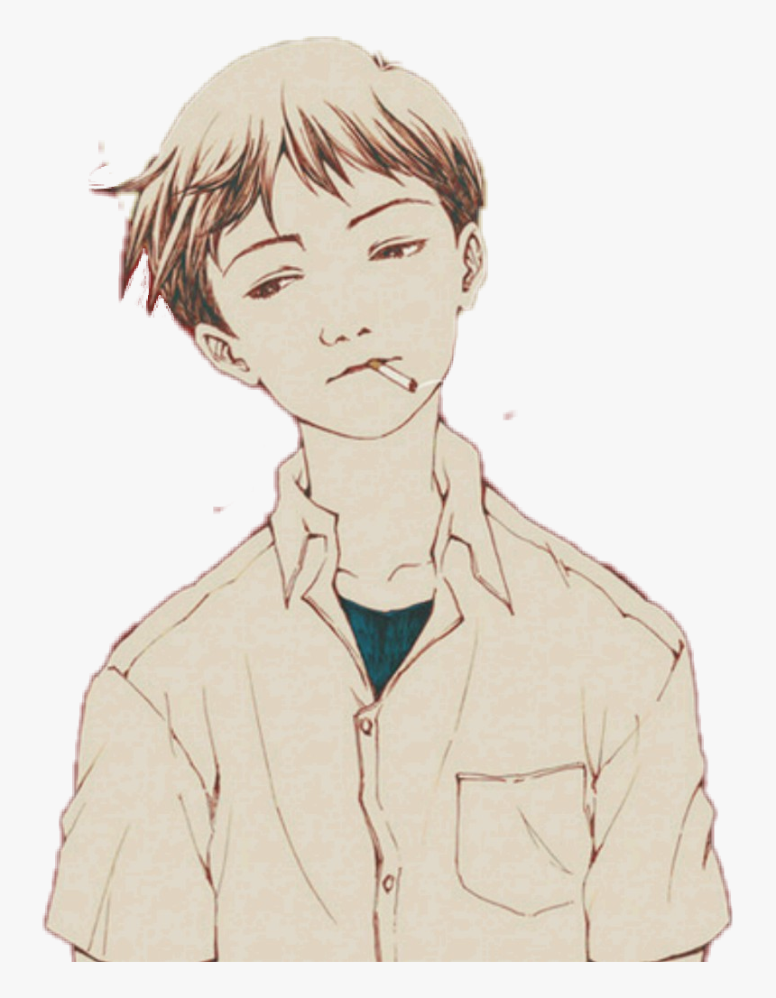 #sadboy #shinji #smoke - Shinji Ikari Sad, HD Png Download, Free Download