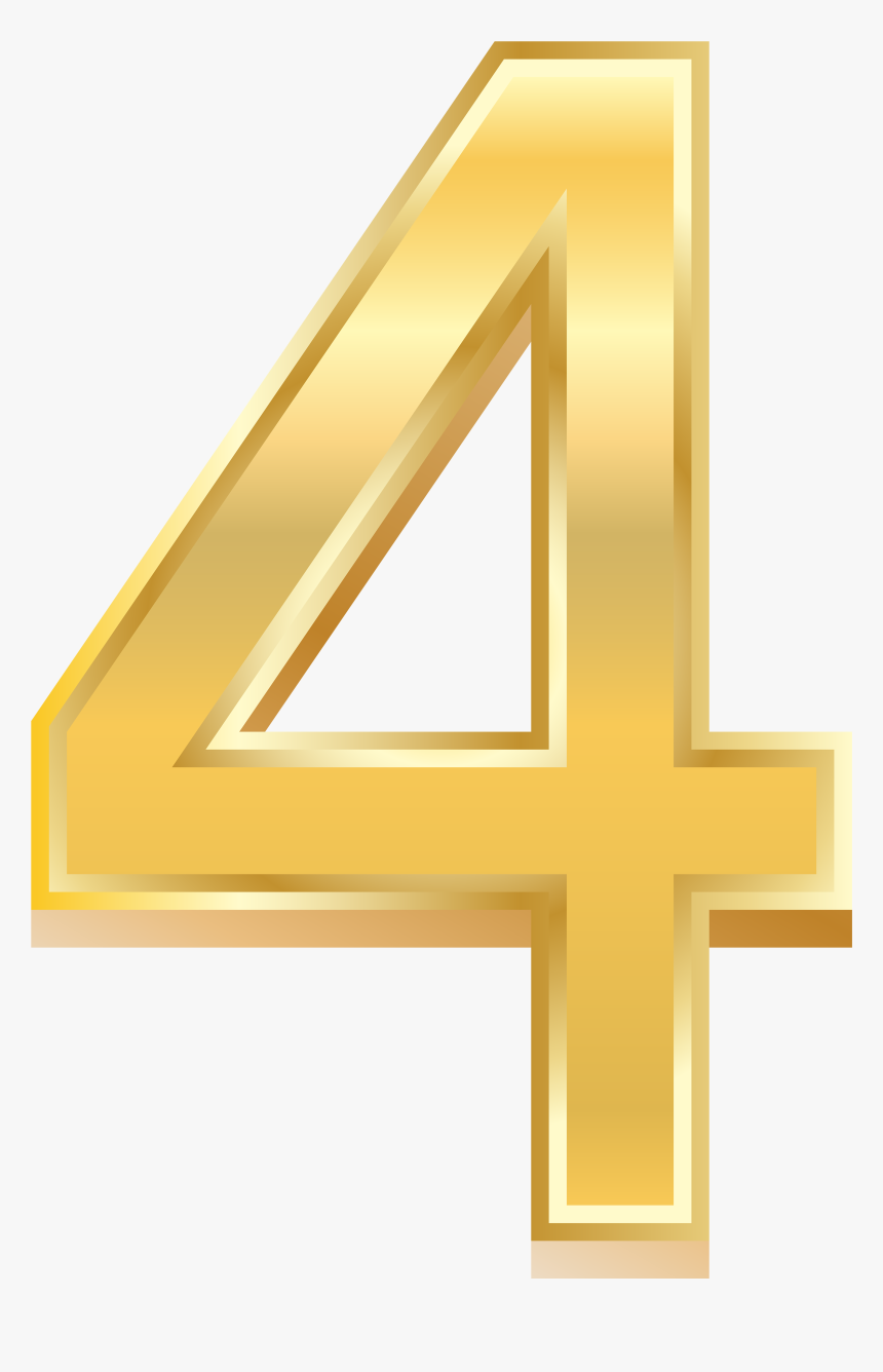 Gold Style Number Png - Number 4 Gold Png, Transparent Png, Free Download