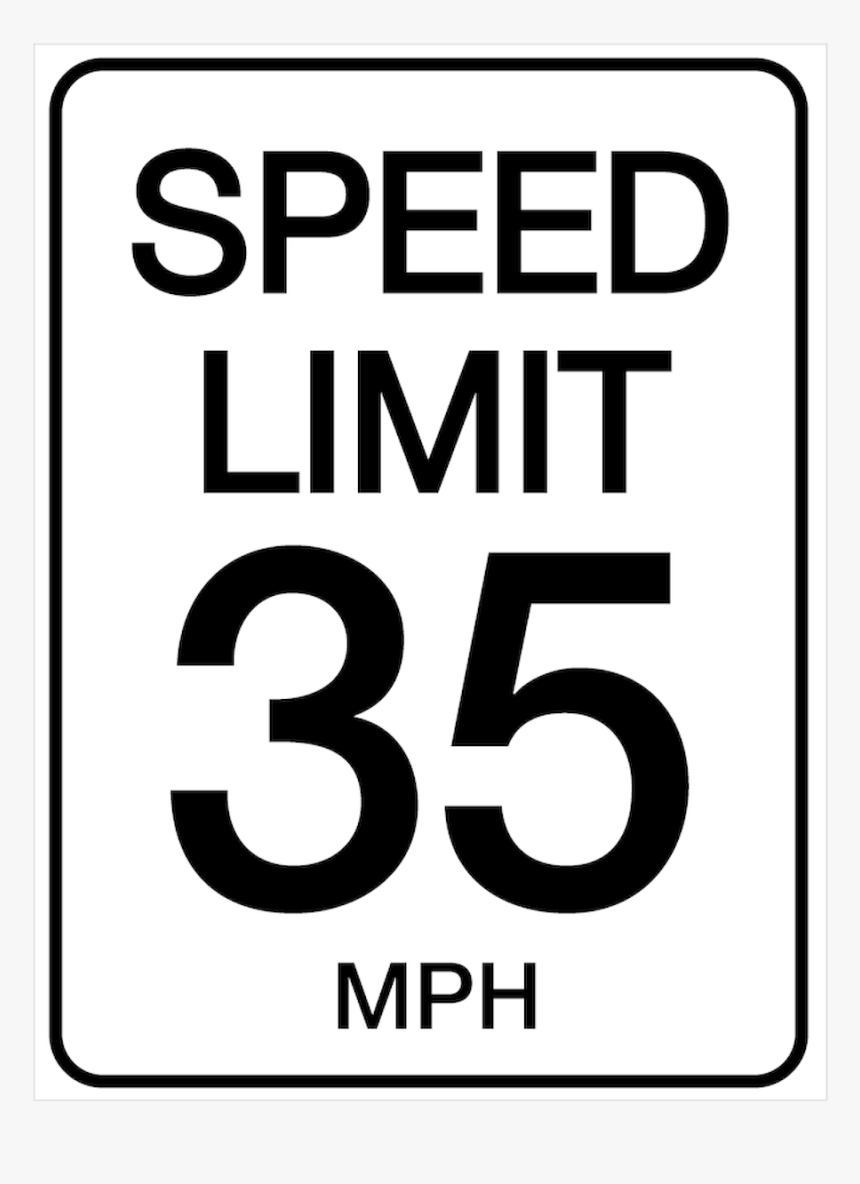 Transparent 35 Speed Limit Sign, HD Png Download, Free Download