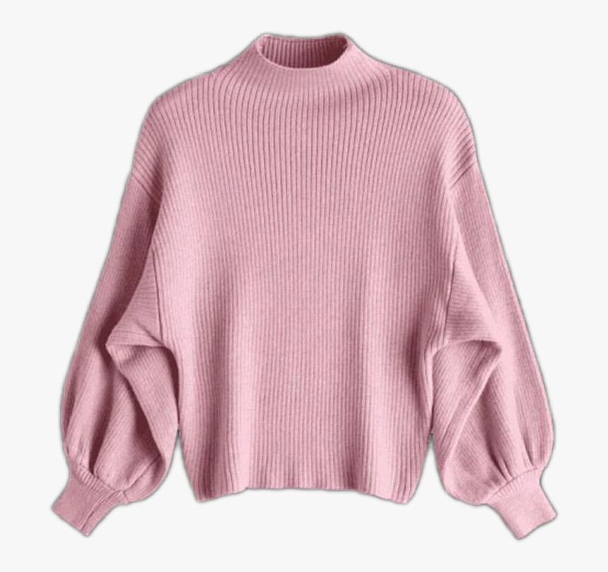 #shirt #sweater #clothing #clothes #pink #filler #pngs - Lantern Sleeve Mock Neck Sweater, Transparent Png, Free Download