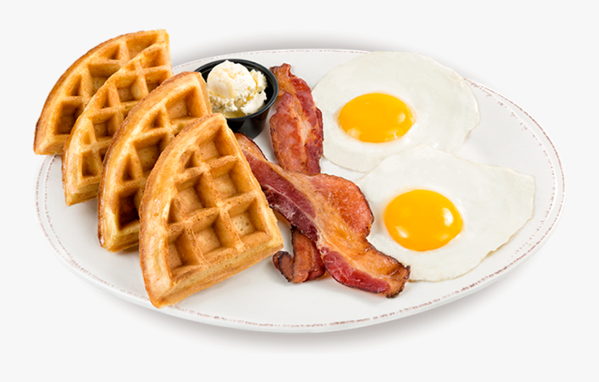 Transparent Breakfast Plate Png - Waffles With Bacon And Eggs, Png Download, Free Download