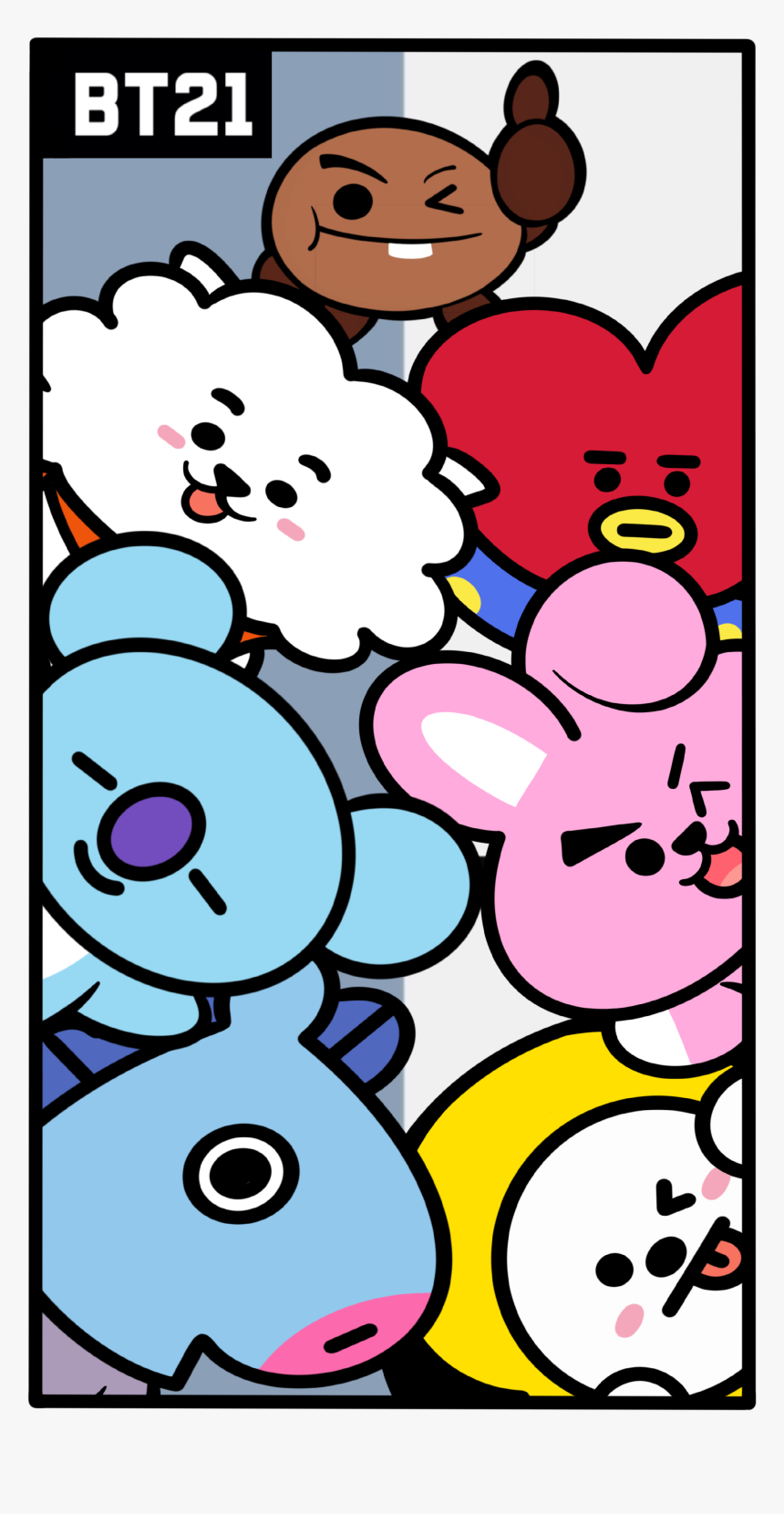 Image Of Bt21 Collage - Cartoon, HD Png Download, Free Download