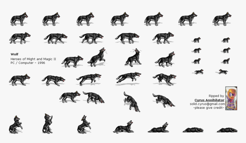 Pixel Art Wolf Animation Clipart Wolf Pixel Art Sprite - Wolf Pixel Art Animation, HD Png Download, Free Download