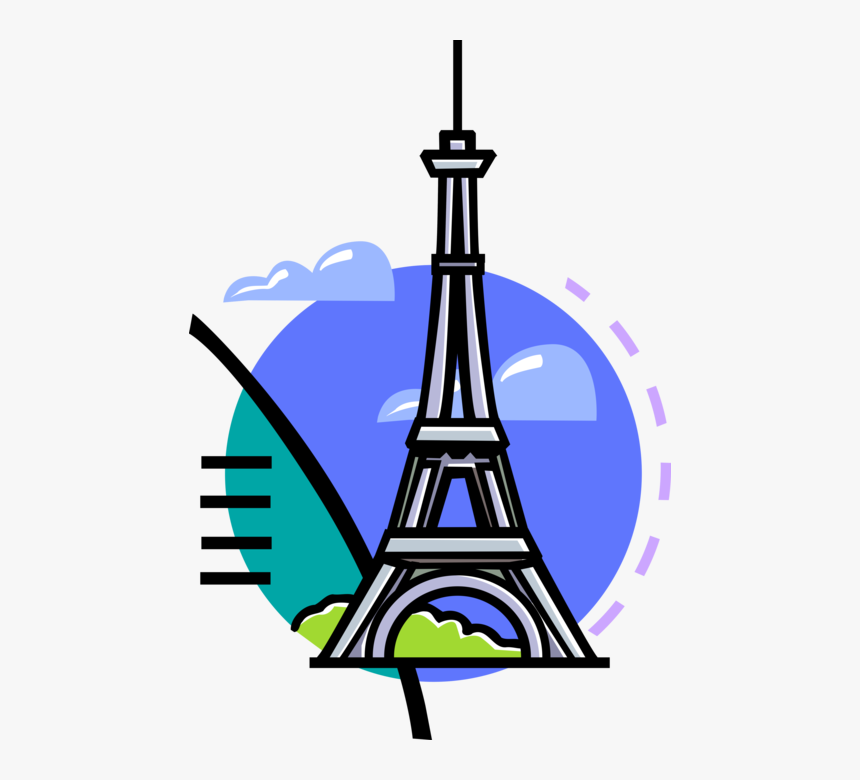 Vector Illustration Of Eiffel Tower On Champ De Mars - Champs De Mars Clipart, HD Png Download, Free Download