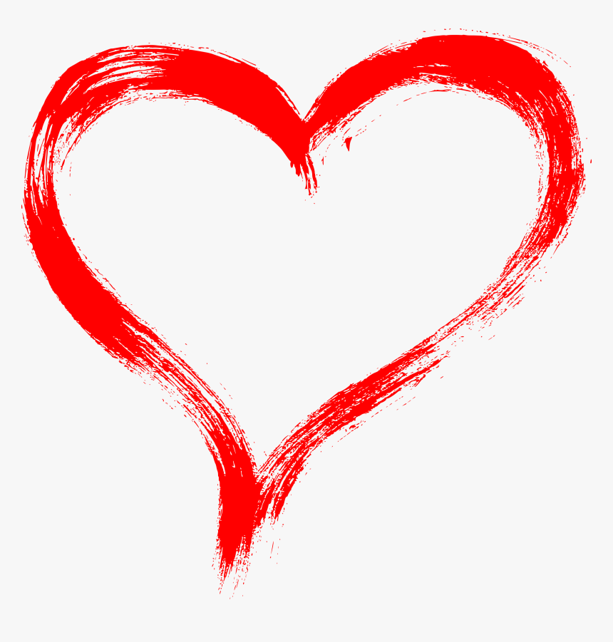 Red Heart Brush Stroke, HD Png Download, Free Download