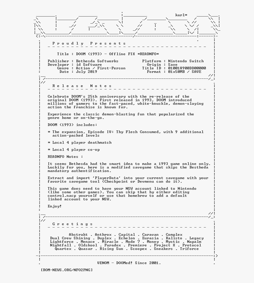 Doom 1993 Offline Fix Readnfo Nsw-venom - Final Fantasy Viii - Remastered, HD Png Download, Free Download