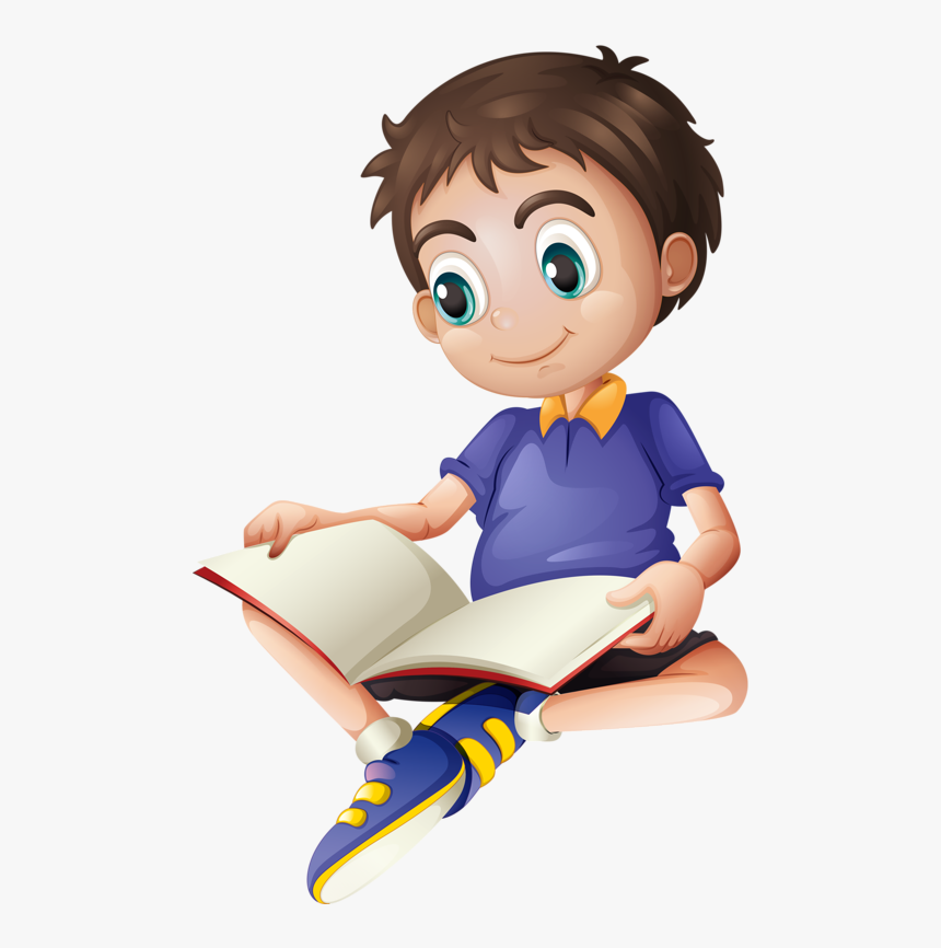 Transparent Cartoon Kids Png - Reading Cute Kid, Png Download, Free Download