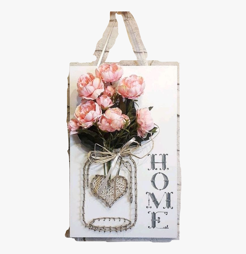 #home #rustic #decoration #decor #masonjar #flowers - Quadro De Prego E Barbante Com Flores, HD Png Download, Free Download
