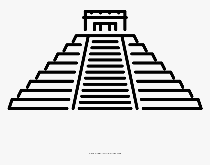 Mayan Pyramid Coloring Page - Mayan Pyramid Png, Transparent Png, Free Download