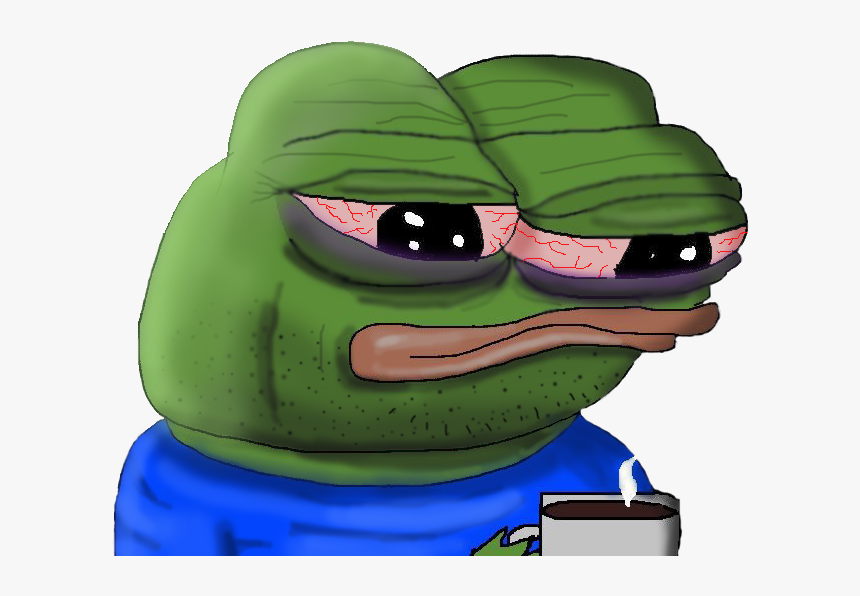 Pepe Tired Coffee - Apu Apustaja Tired, HD Png Download, Free Download