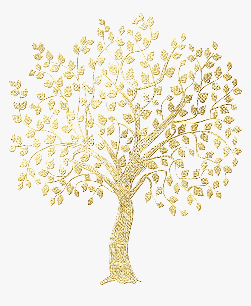 Gold Foil Tree Tree Silhouette Gold Tree Free Photo - Gold Silhouette Tree, HD Png Download, Free Download