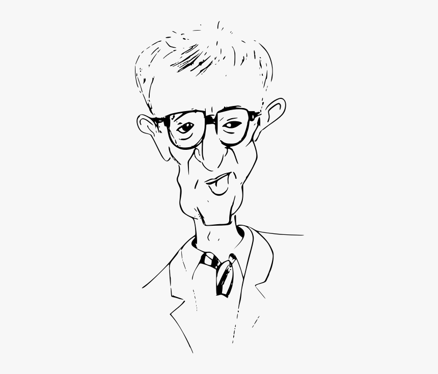 Woody Allen Caricature Outline - Caricature Outline Vector, HD Png Download, Free Download