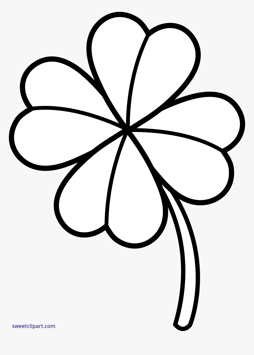 Transparent Shamrock Clipart - Drawing Four Leaf Clover, HD Png Download, Free Download