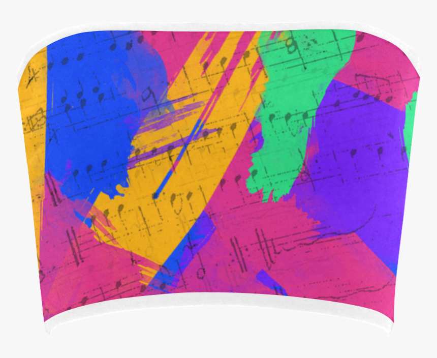 Groovy Paint Brush Strokes With Music Notes Bandeau - Paintbrush, HD Png Download, Free Download