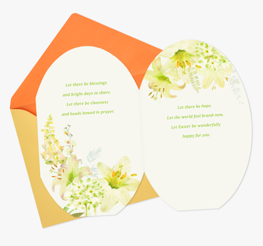 Watercolor Lily Flowers Blessings Easter Card , Png - Cd, Transparent Png, Free Download