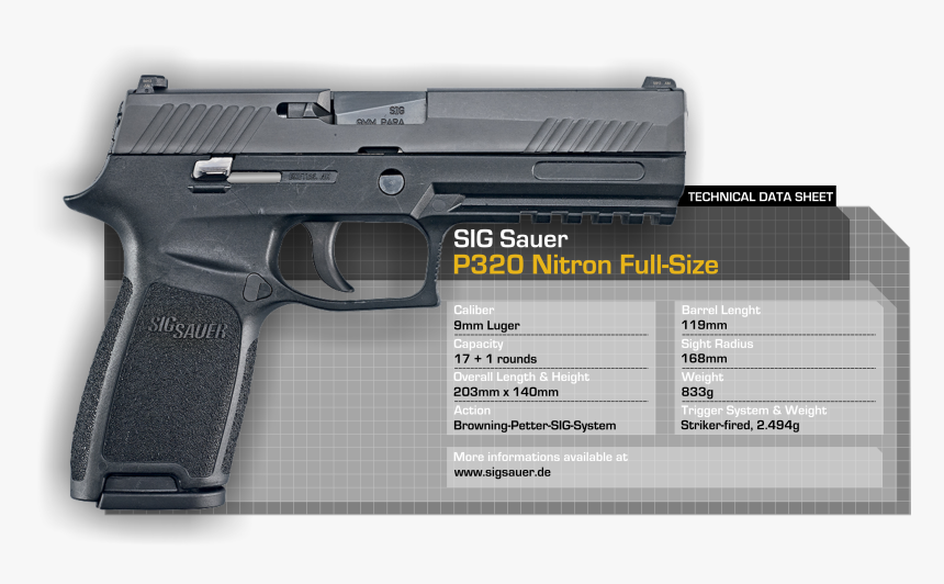 The Sig Sauer P320 Is A Semi-automatic Pistol Made - Sig Sauer P320 Nitron Full, HD Png Download, Free Download