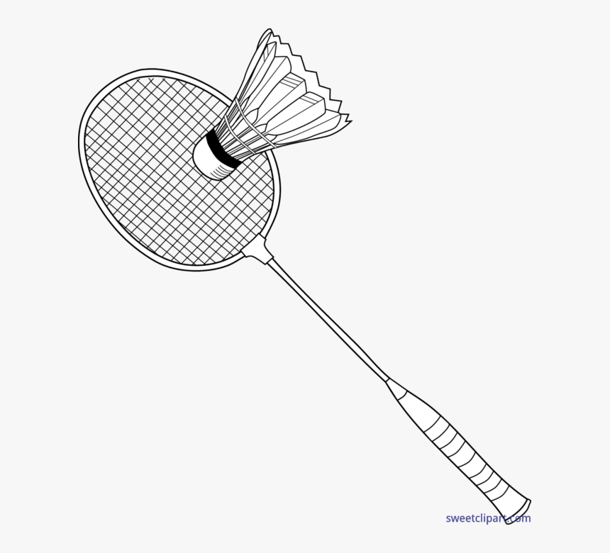 Badminton Drawing Clip Art - Badminton Clipart Black And White, HD Png Download, Free Download