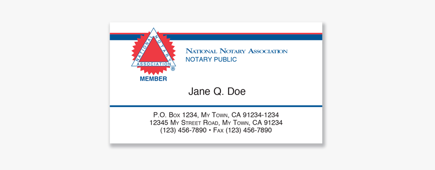 Notary Public Business Cards National Notary Association Hd Png Download Kindpng