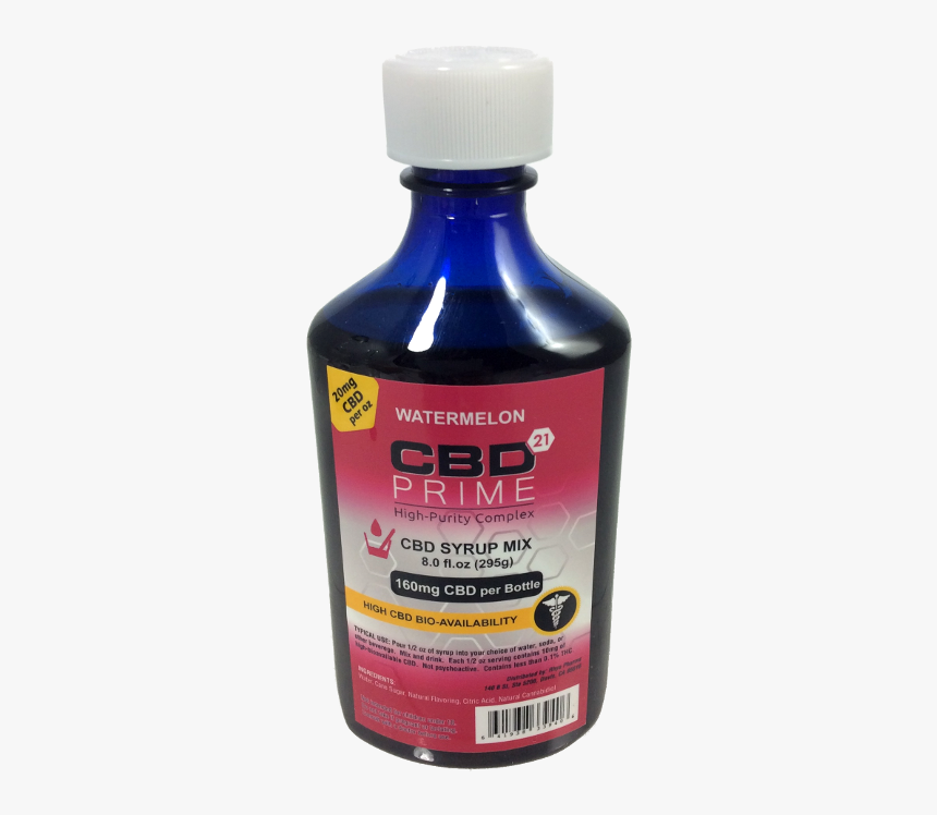 Cbd Watermelon Syrup 8oz / 160mg Cbd Per Btl - Bottle, HD Png Download, Free Download