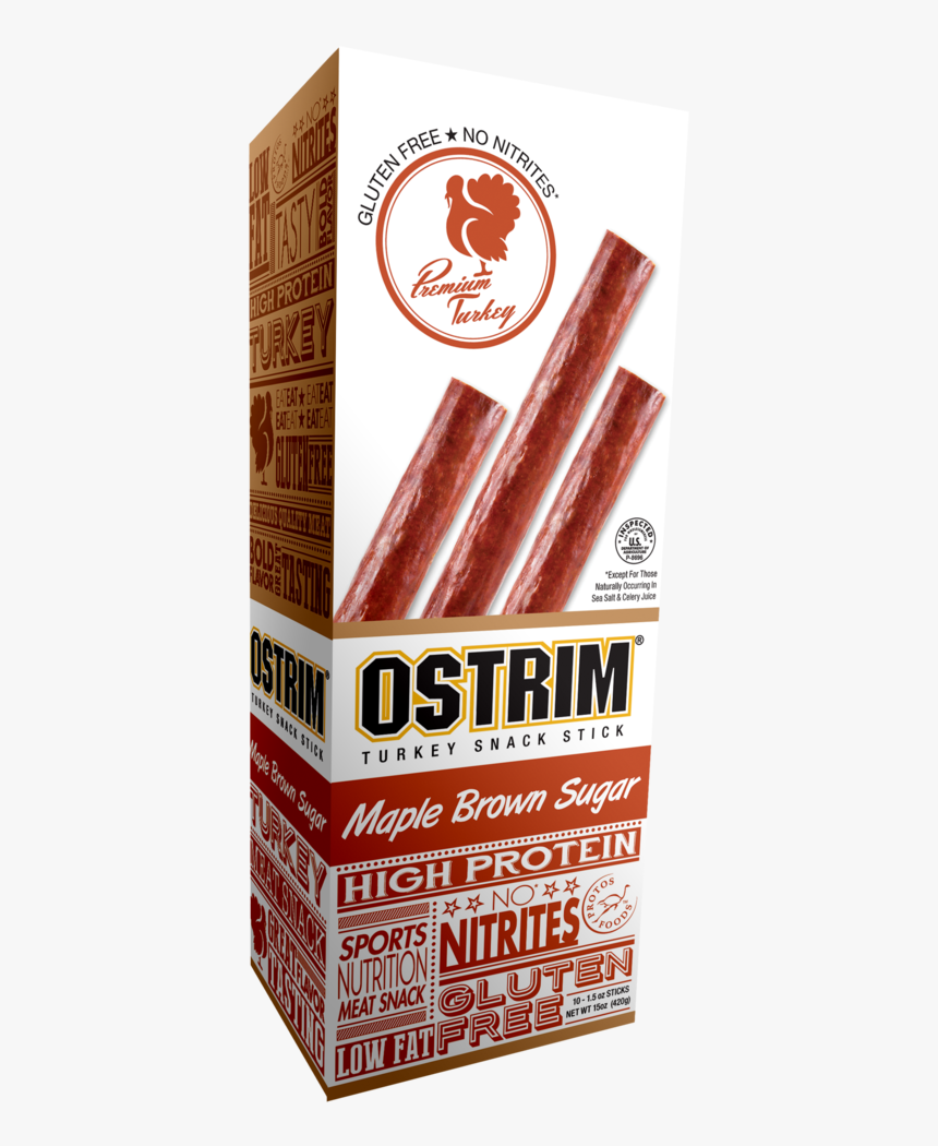 Ostrim Turkey Maple Brown Sugar Snack Sticks - Bacon, HD Png Download, Free Download