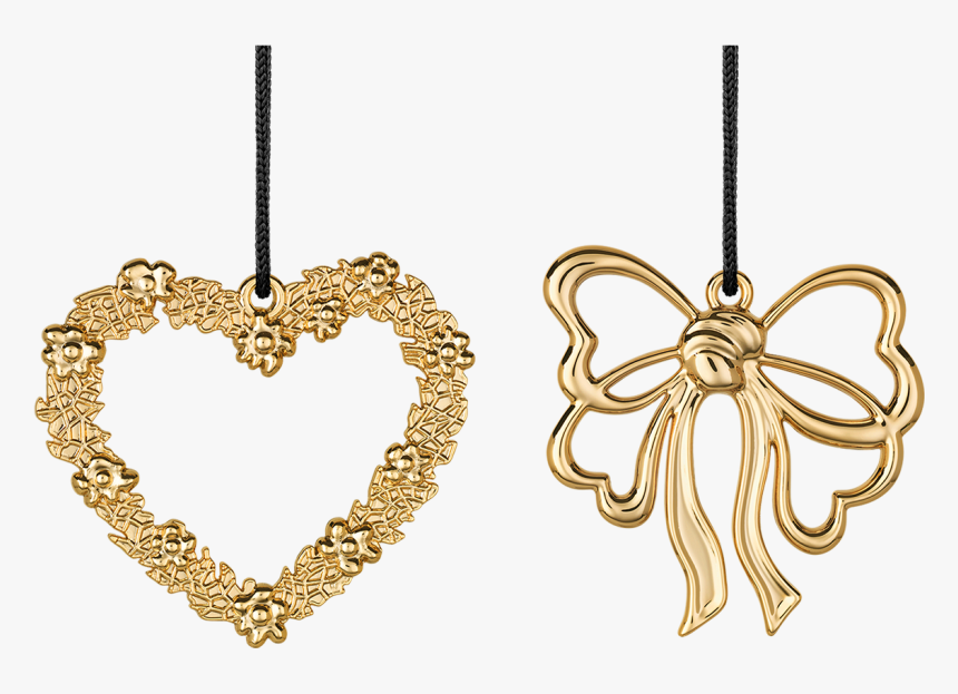 Set Flowerheart And Bow H7 Gold Plated Karen Blixen - Rosendahl Karen Blixen Blomsterhjerte Og Sløjfe, HD Png Download, Free Download