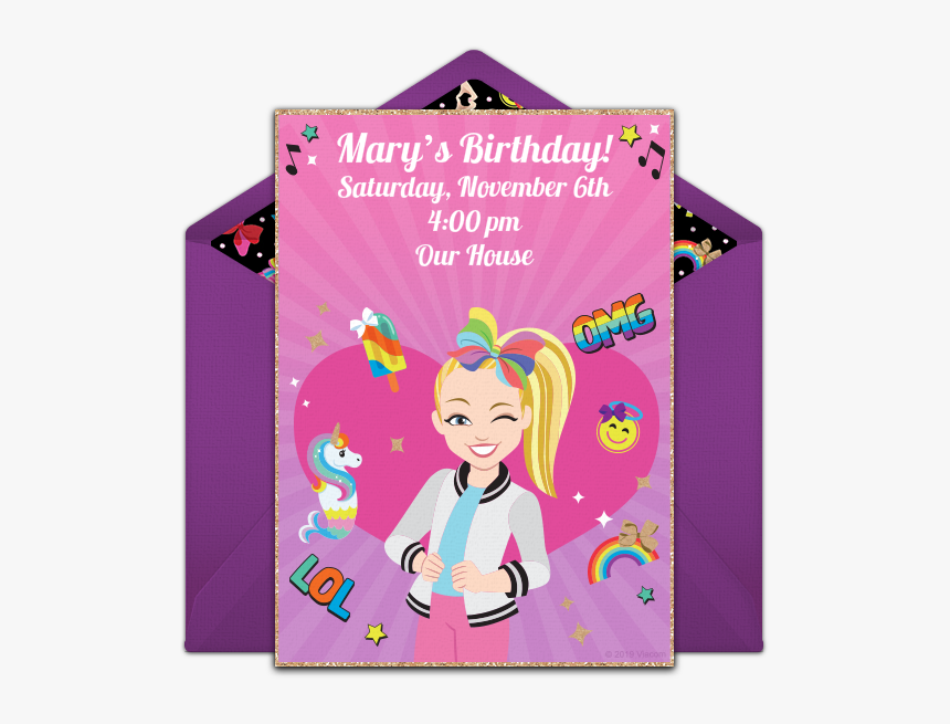 Jojo Siwa Free Invitation, HD Png Download, Free Download