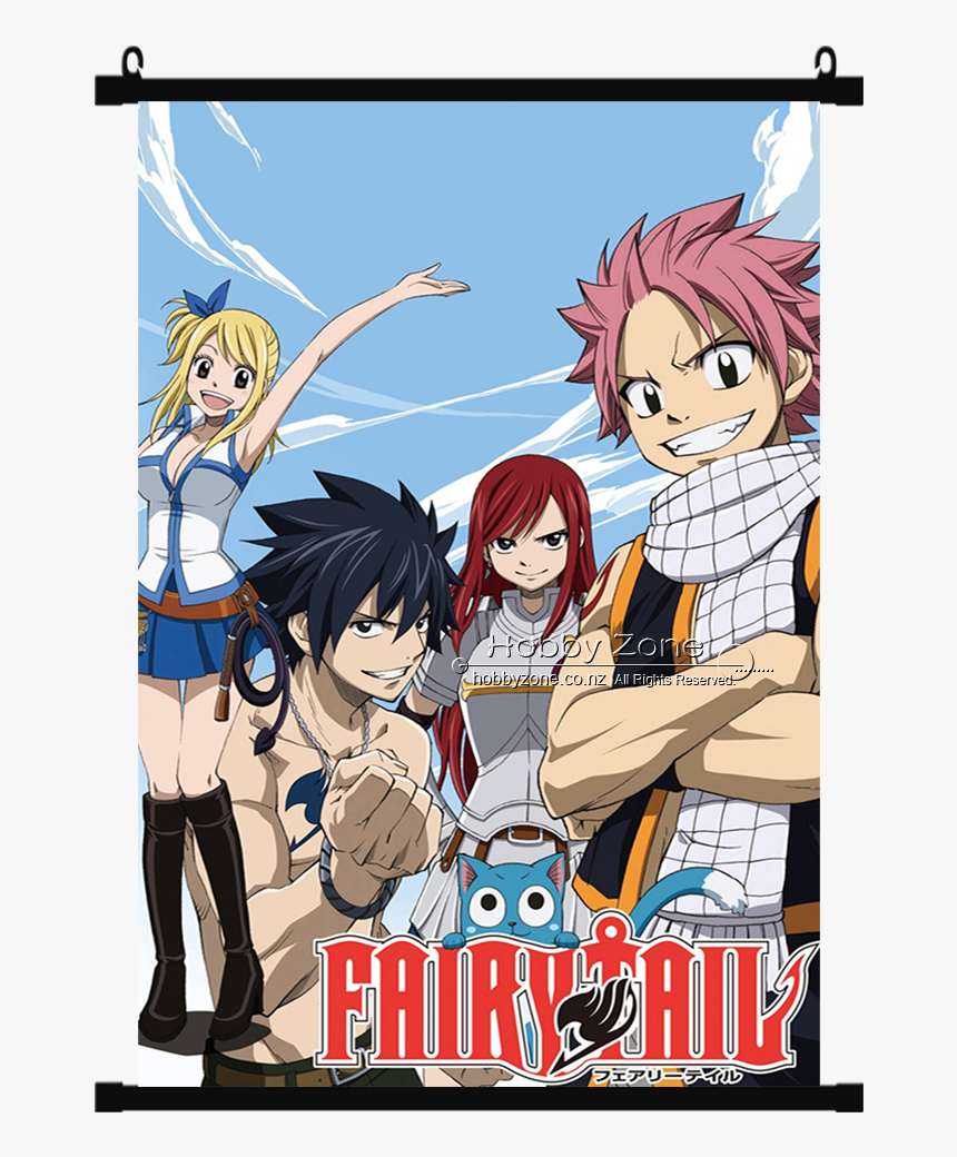 Anime Fairy Tail Group Wall Scroll 04"
 Data-large - Salamander From Fairy Tail, HD Png Download, Free Download