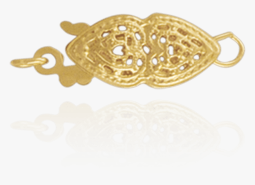 Filigree Fish Hook Pearl Clasp With Double Heart - Brass, HD Png Download, Free Download