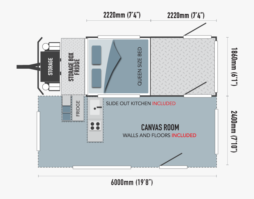 Voyager Floor Plan Top View - Camper Trailer Top View, HD Png Download, Free Download