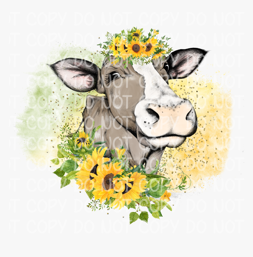 Sunflower Cow - Cow With Bandana, HD Png Download, Free Download